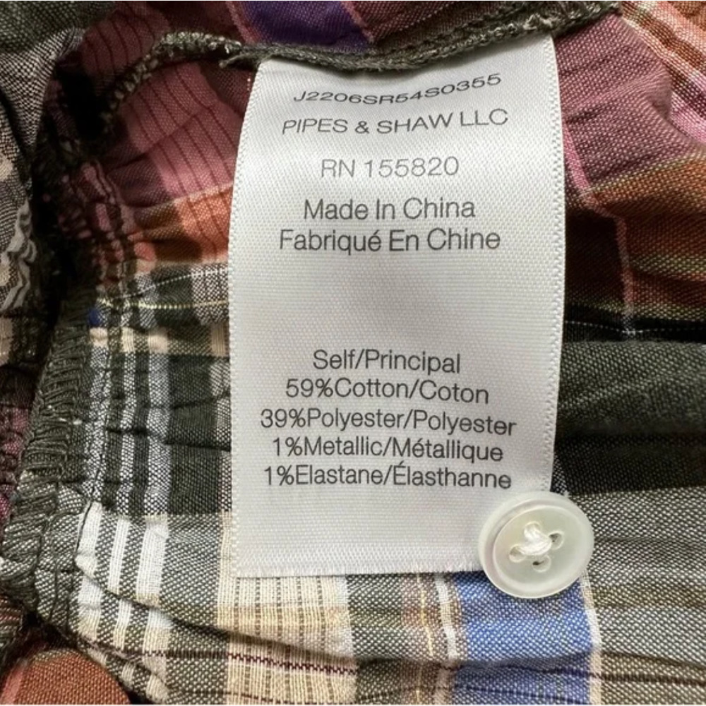 VERONICA BEARD Katalina Colorful Plaid Praire Lagenlook Ruffle Bib Blouse‎ - Picture 7 of 8